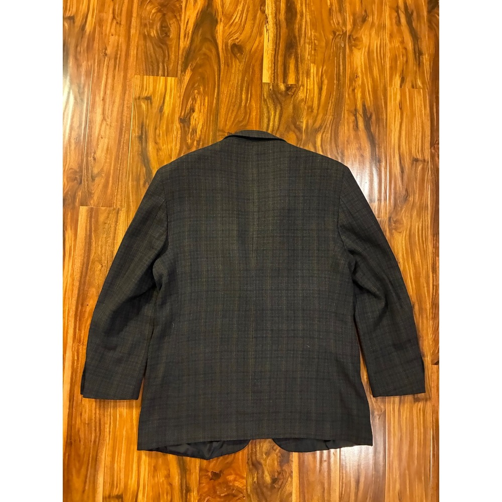 Lorenzo Solbiati Mens 100% Pure Wool‎ Plaid Blazer Jacket Grey 46L Italy Vintage - Picture 5 of 8
